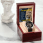 Men's Openwork Watch with Mahogany Box Husband Boyfriend