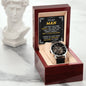Men's Openwork Watch with Mahogany Box Husband - Boyfriend