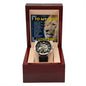 Men's Openwork Watch with Mahogany Box Husband Boyfriend