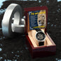 Men's Openwork Watch with Mahogany Box Husband Boyfriend