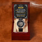 Men's Openwork Watch with Mahogany Box Husband - Boyfriend