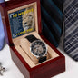 Men's Openwork Watch with Mahogany Box Husband Boyfriend