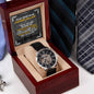 Men's Openwork Watch with Mahogany Box soon to be Father in Law
