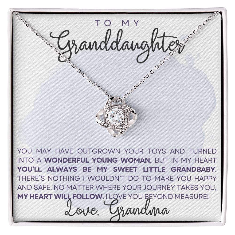 To My Granddaughter ~ Love Knot Necklace