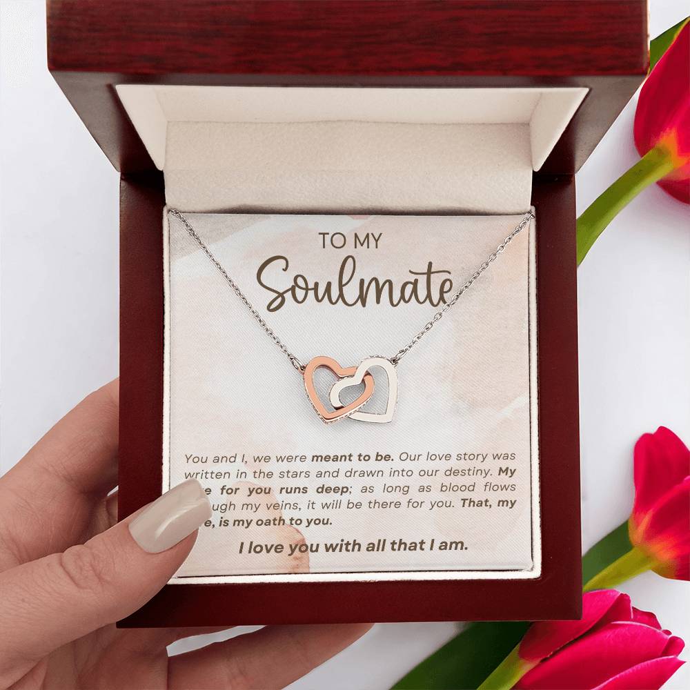 ❤️❤️❤️Timeless Elegance Romantic Interlocking Hearts Necklace ~ Perfect Mother's Day Gift Heartfelt Message, Rose Gold - Adjustable Length Jewelry ~ Show her how much you care!❤️❤️❤️
