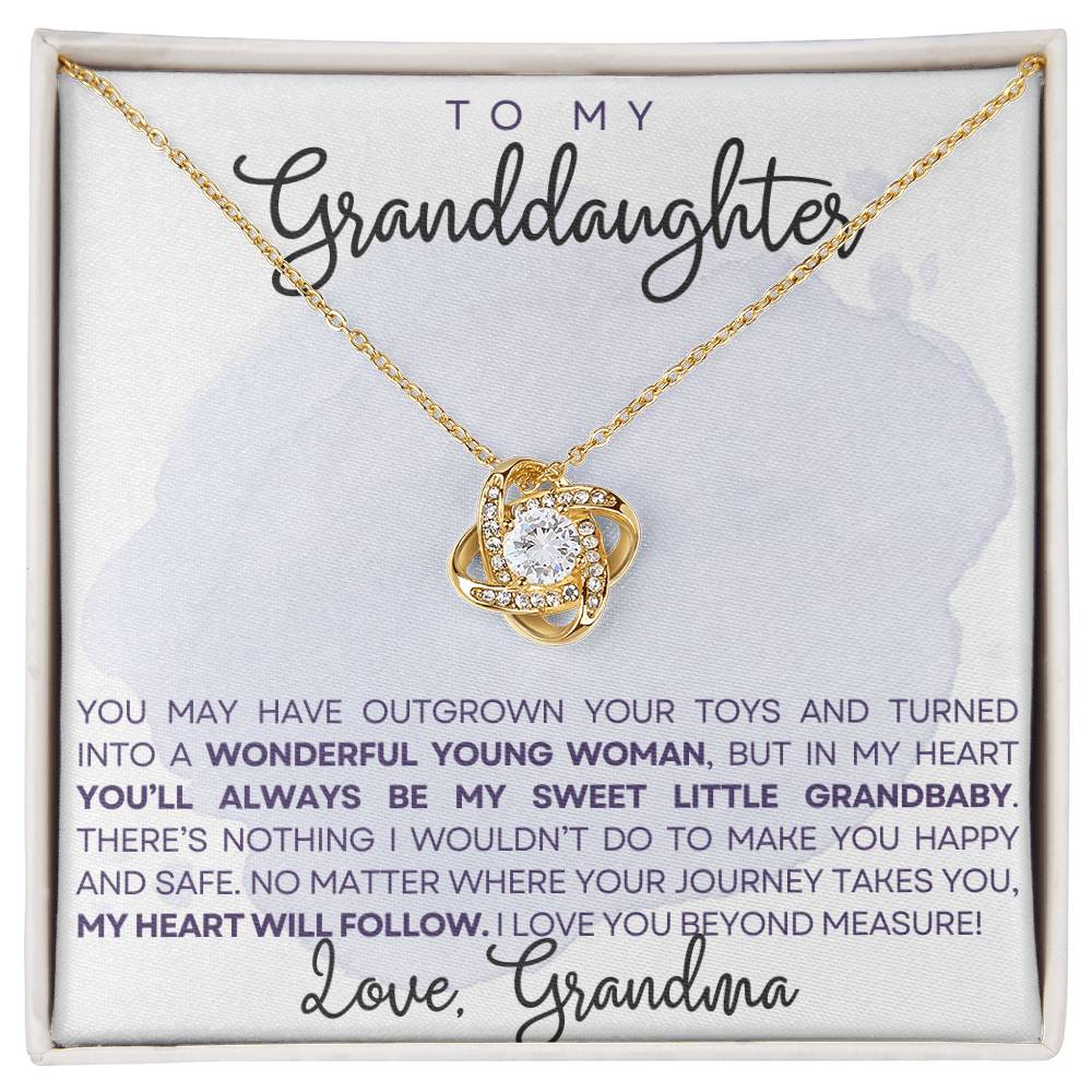 To My Granddaughter ~ Love Knot Necklace