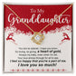 To my Grand Daughter on Christmas~ I love you so much ~ Love Knot Necklace Granddaughter