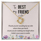 To my best friend-Thank you Love Knot Necklace