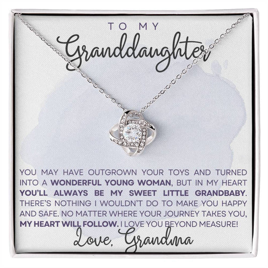 To My Granddaughter ~ Love Knot Necklace