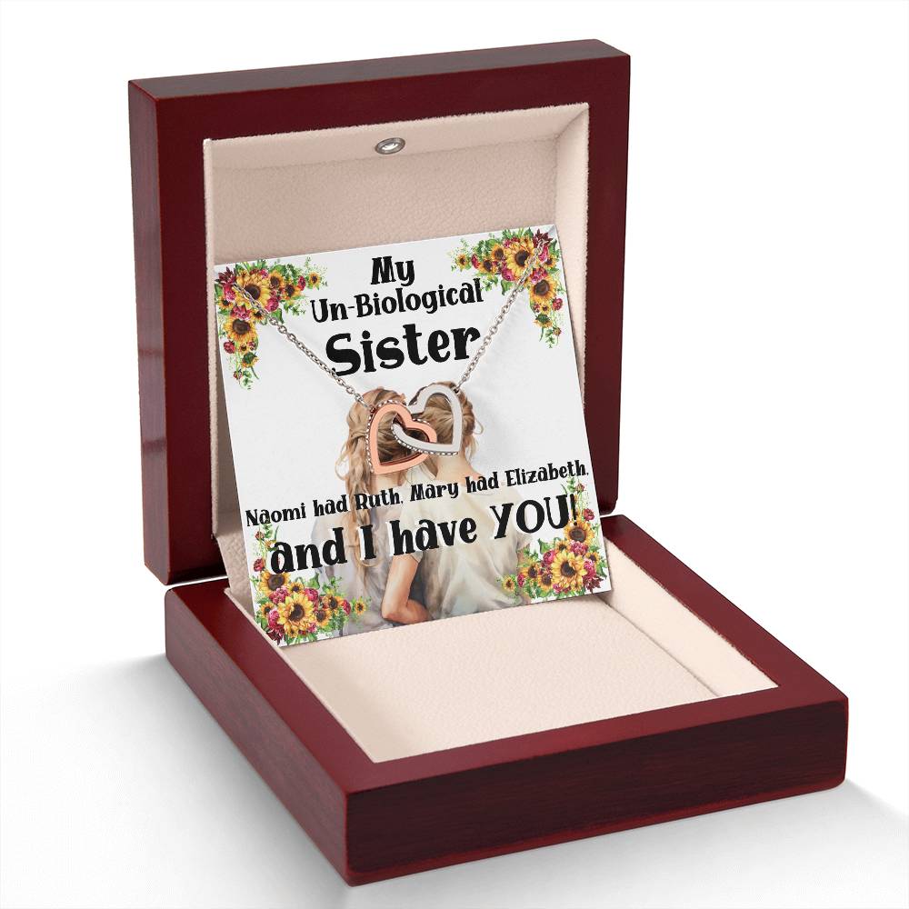 My Un-Biological Sister Double Heart Necklace! Personalized Double Heart Necklace